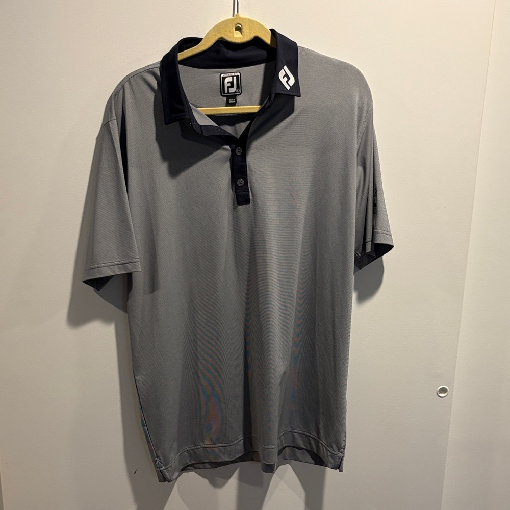 FootJoy Men's Polo Shirt in Gray and Black